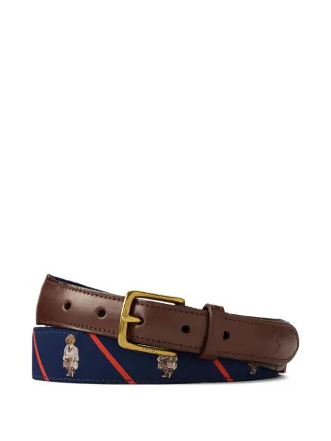 Polo Bear ribbon-striped belt by POLO RALPH LAUREN