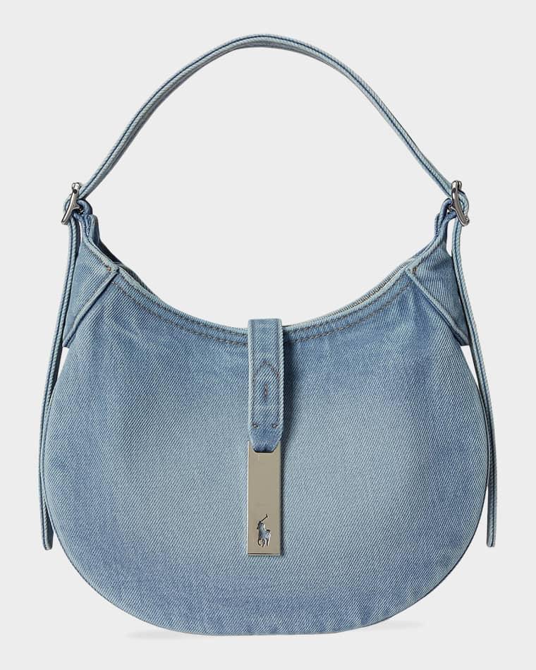 Polo ID Small Denim Shoulder Bag by POLO RALPH LAUREN