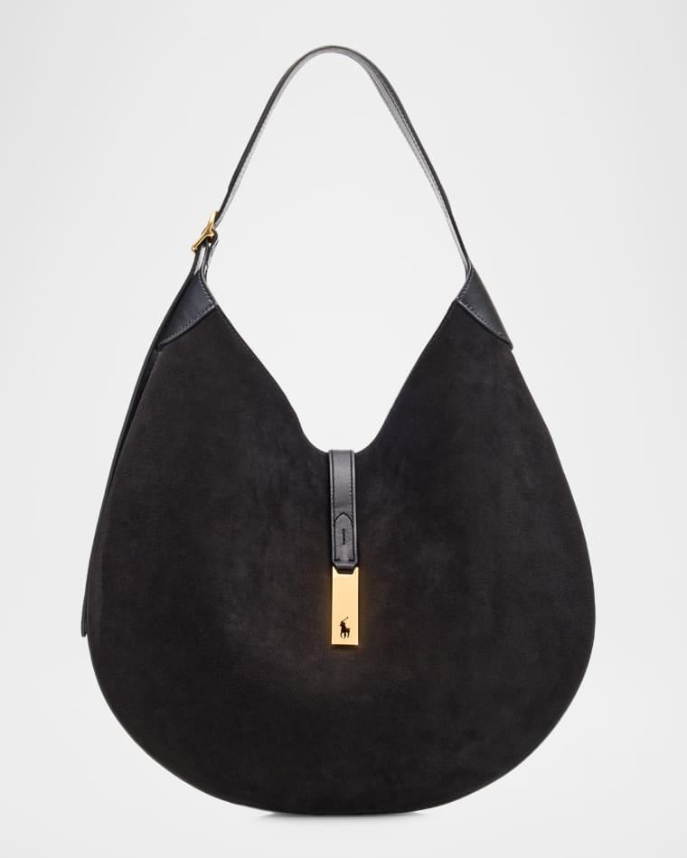 Polo ID Suede Large Shoulder Bag by POLO RALPH LAUREN