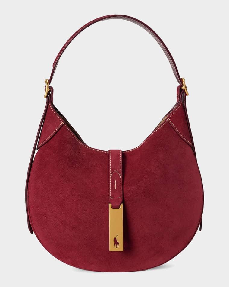 Polo ID Suede Small Shoulder Bag by POLO RALPH LAUREN