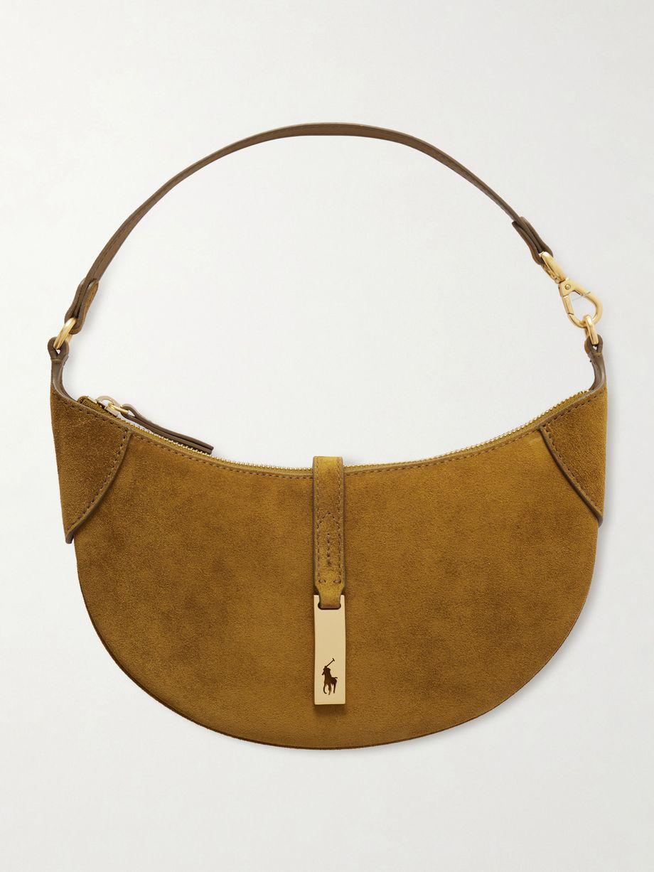 Polo ID small suede shoulder bag by POLO RALPH LAUREN