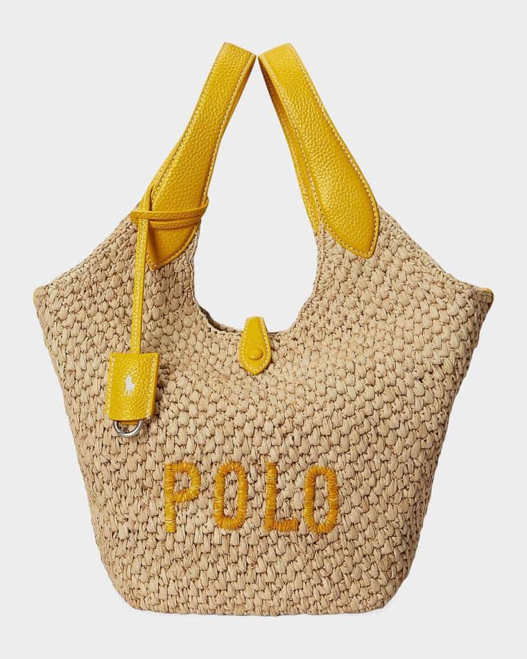 Polo Play Leather-Trim Raffia Tote Bag by POLO RALPH LAUREN