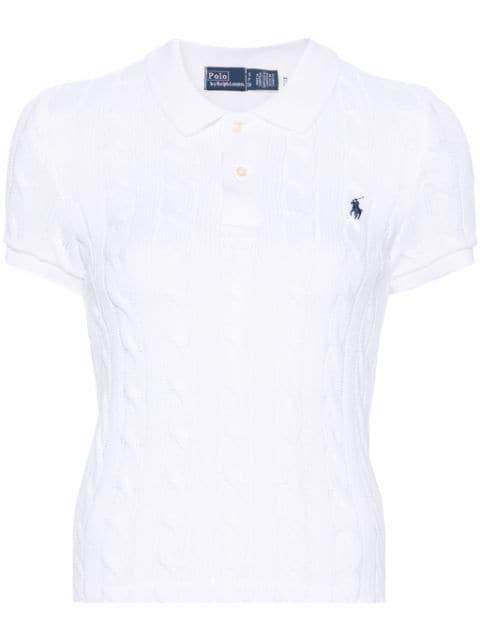 Polo Pony cable-knit polo shirt by POLO RALPH LAUREN