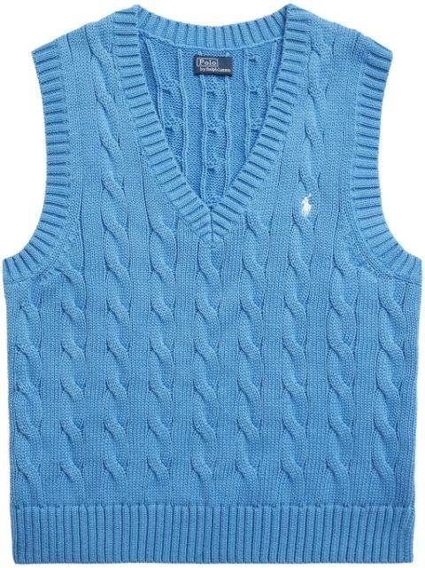 Polo Pony embroidered cable knit vest by POLO RALPH LAUREN