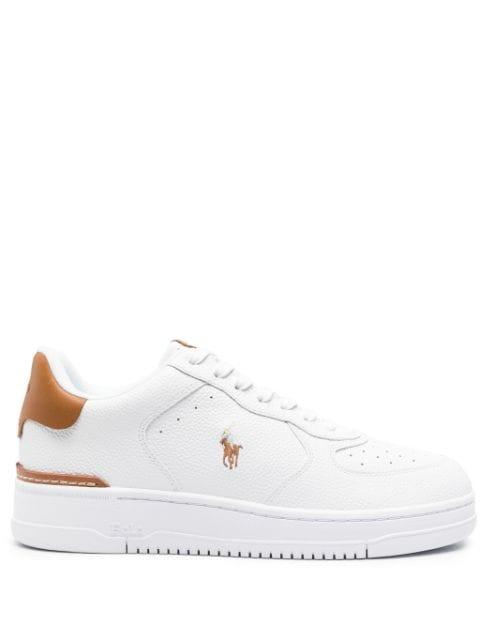 Polo Pony embroidered leather sneakers by POLO RALPH LAUREN