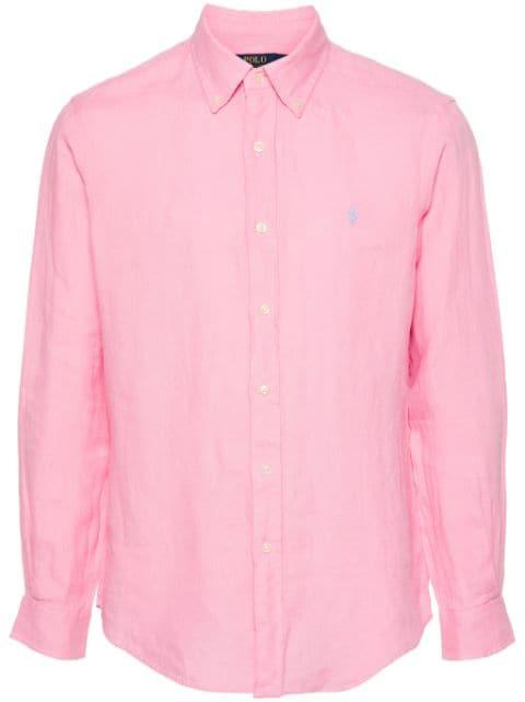 Polo Pony-embroidered linen shirt by POLO RALPH LAUREN