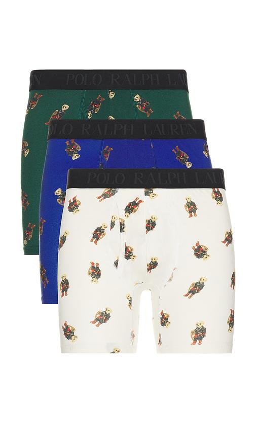 Polo Ralph Lauren 3 Pack Boxer Brief in Multi Bear Print in Multi by POLO RALPH LAUREN