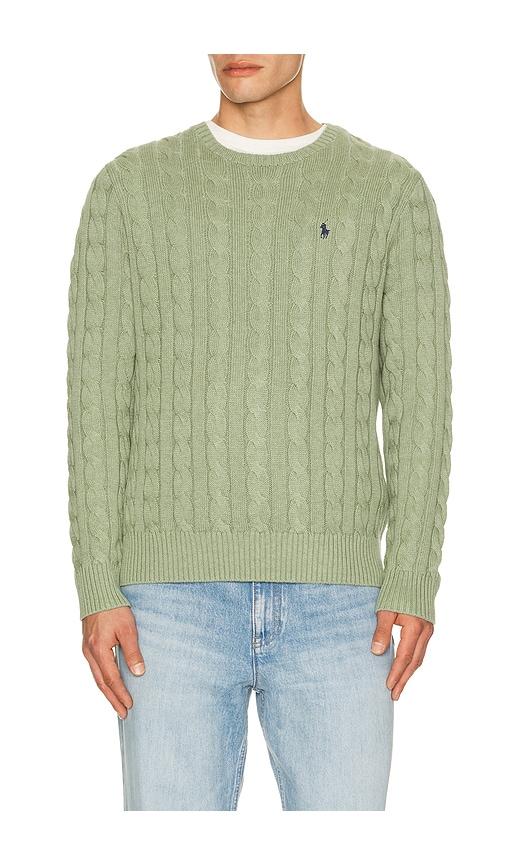 Polo Ralph Lauren Cable Knit Crewneck Sweater in Sage by POLO RALPH LAUREN