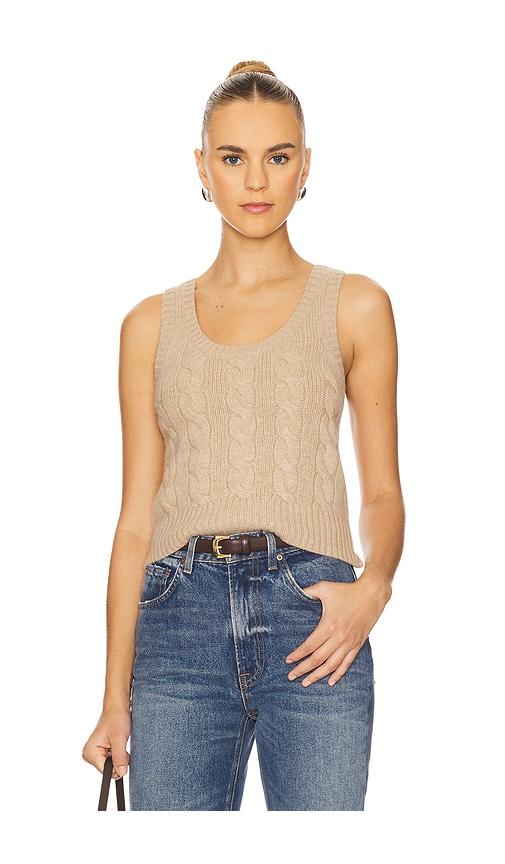 Polo Ralph Lauren Cable Wool Cashmere Sleeveless Sweater in Tan by POLO RALPH LAUREN