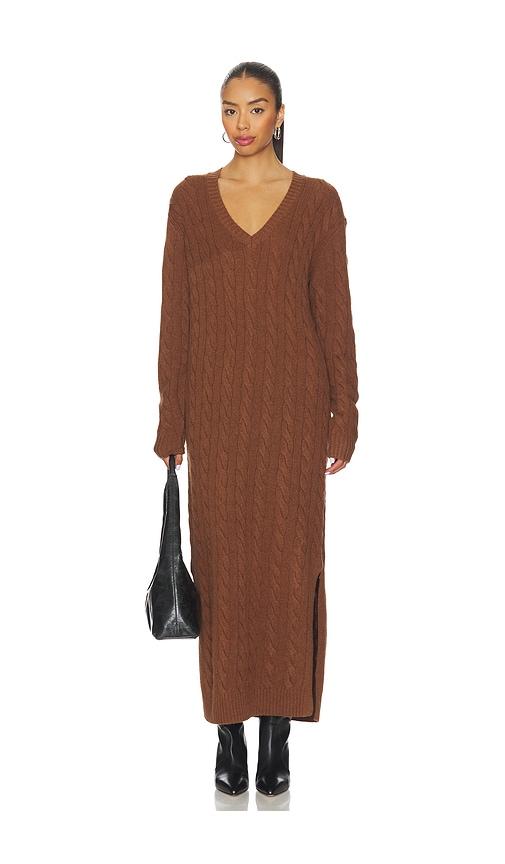 Polo Ralph Lauren Cable-knit V-neck Sweater Dress in Brown by POLO RALPH LAUREN