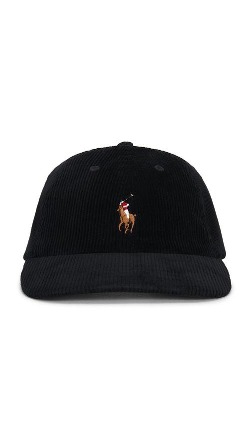 Polo Ralph Lauren Corduroy Woven Cap in Black by POLO RALPH LAUREN