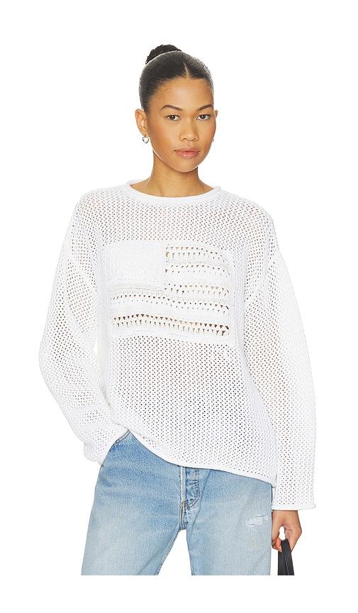 Polo Ralph Lauren Cotton Blend Crew Neck Pullover Sweater in White by POLO RALPH LAUREN
