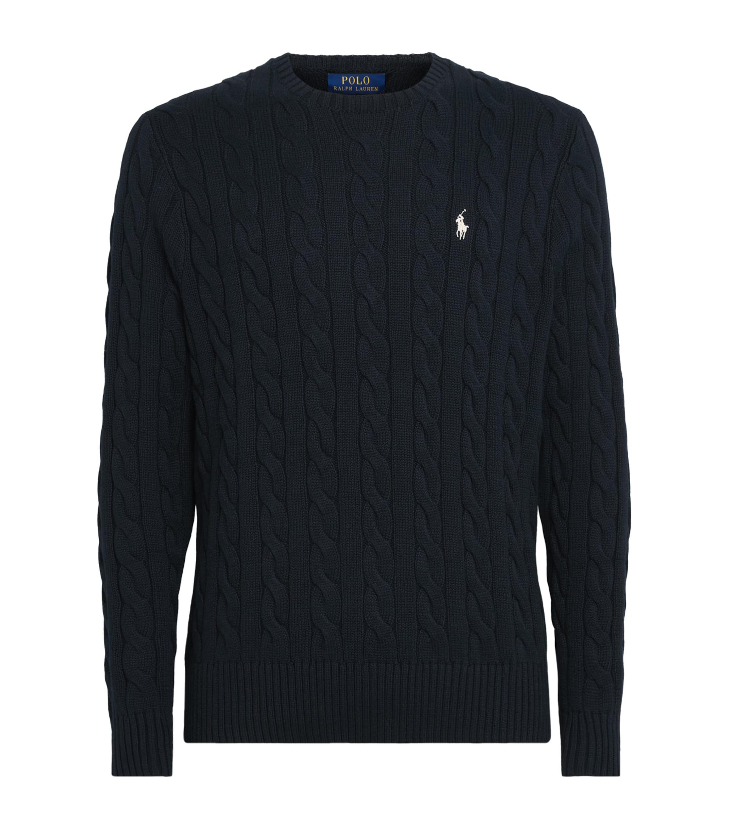 Polo Ralph Lauren Cotton Cable-Knit Polo Pony Sweater by POLO RALPH LAUREN