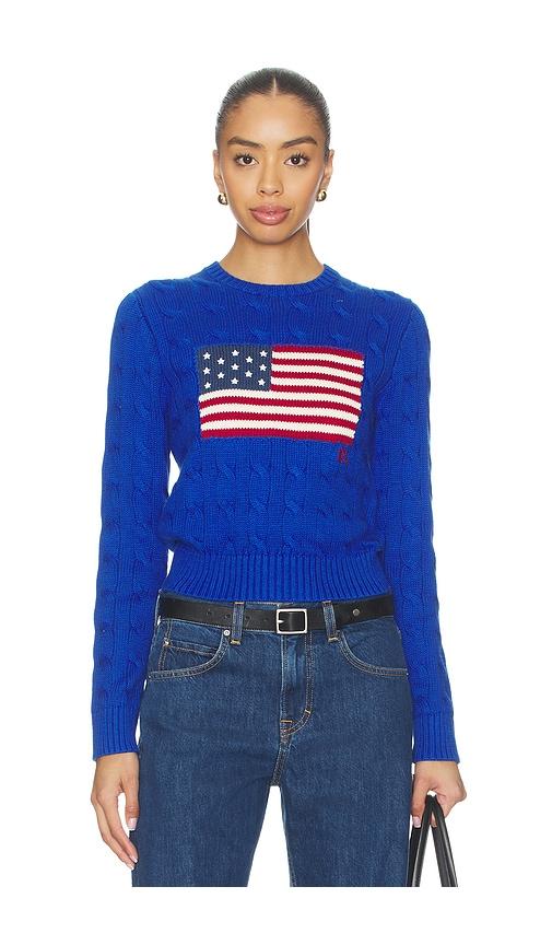 Polo Ralph Lauren Cotton Crewneck Pullover Sweater in Royal by POLO RALPH LAUREN