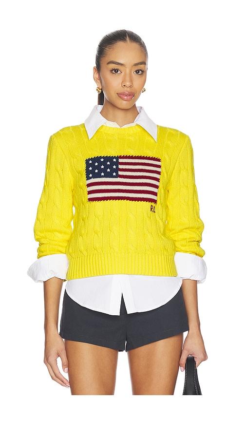 Polo Ralph Lauren Cotton Crewneck Pullover Sweater in Yellow by POLO RALPH LAUREN