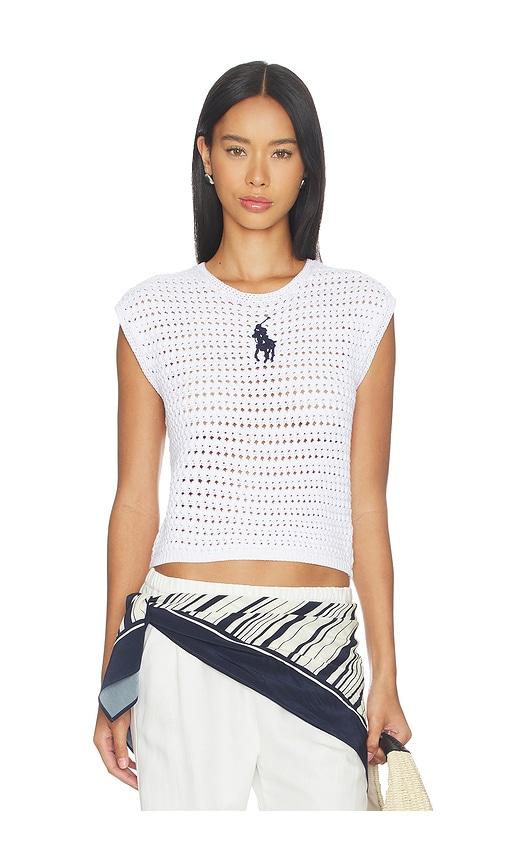 Polo Ralph Lauren Cotton Short Sleeve Pullover Sweater in White by POLO RALPH LAUREN