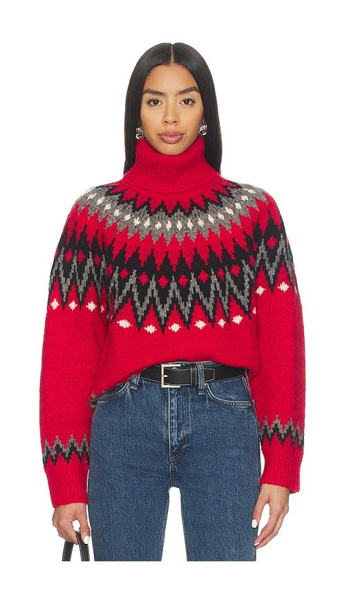 Polo Ralph Lauren Fair Isle Wool Blend Turtleneck Sweater in Red by POLO RALPH LAUREN