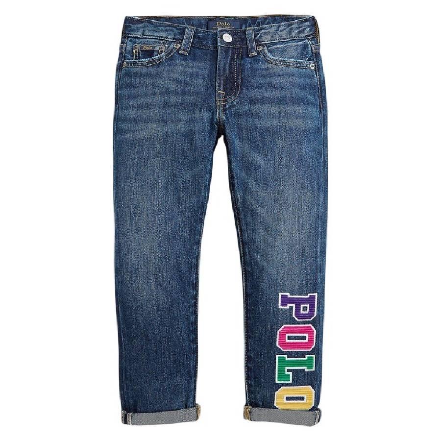 Polo Ralph Lauren Girls Astor Slim Logo Print Jeans by POLO RALPH LAUREN