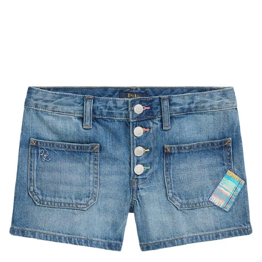Polo Ralph Lauren Girls Patch Cotton Denim Shorts by POLO RALPH LAUREN