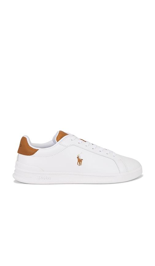 Polo Ralph Lauren Heritage Court II Leather Low Top Sneaker in White by POLO RALPH LAUREN