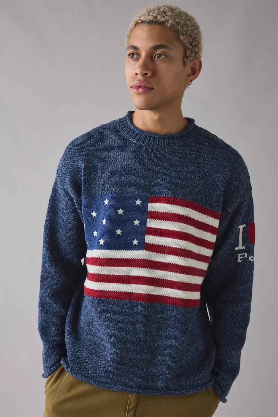 Polo Ralph Lauren Intarsia Flag Rollneck Sweater by POLO RALPH LAUREN