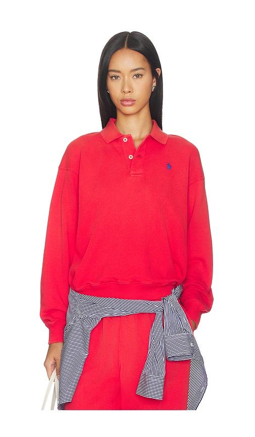 Polo Ralph Lauren Island Fleece Polo Sweatshirt in Red by POLO RALPH LAUREN