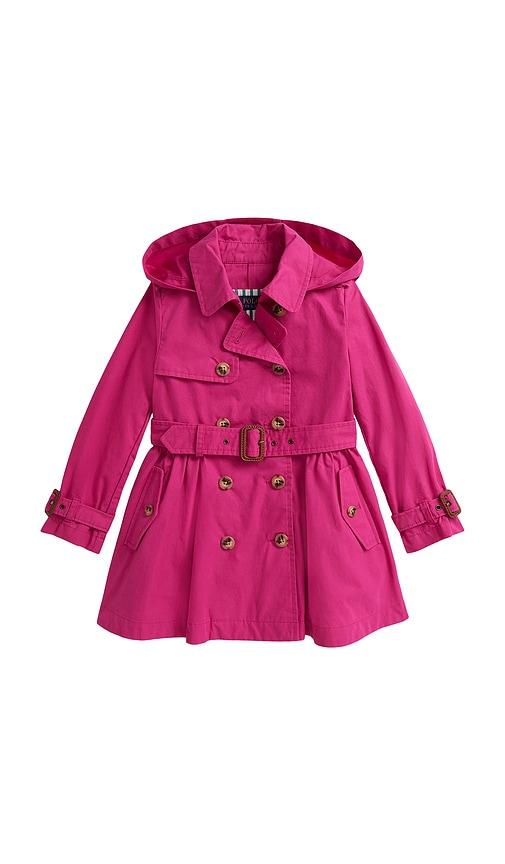 Polo Ralph Lauren Kids Long Sleeve Cotton Trench Coat in Pink by POLO RALPH LAUREN