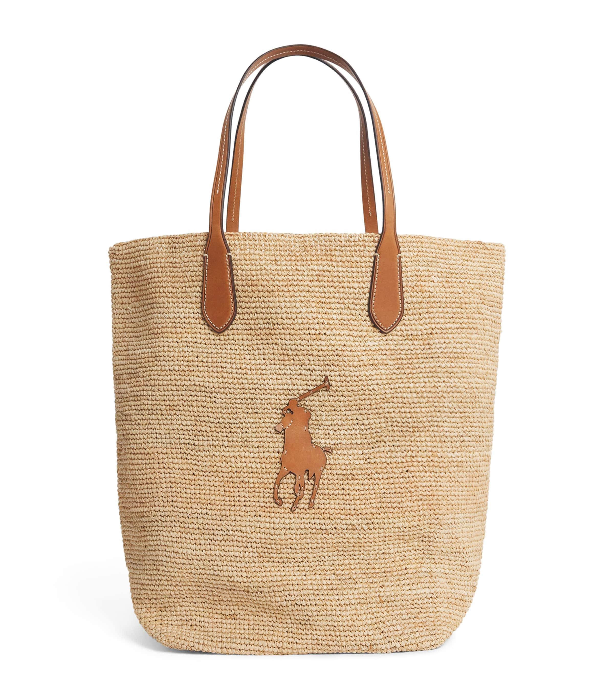 Polo Ralph Lauren Large Raffia Big Pony Tote Bag by POLO RALPH LAUREN
