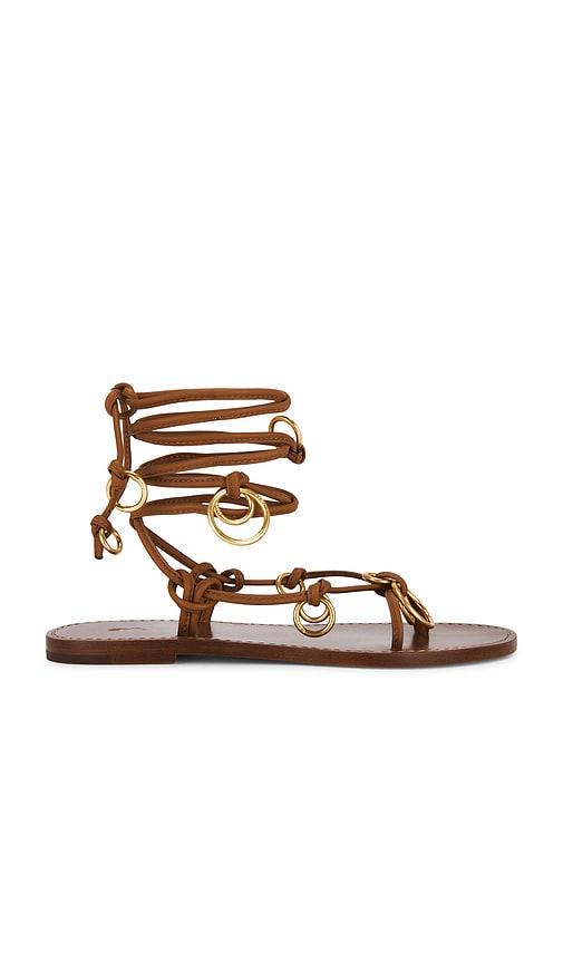 Polo Ralph Lauren Leather Ring Wrap Flat Sandals in Brown by POLO RALPH LAUREN