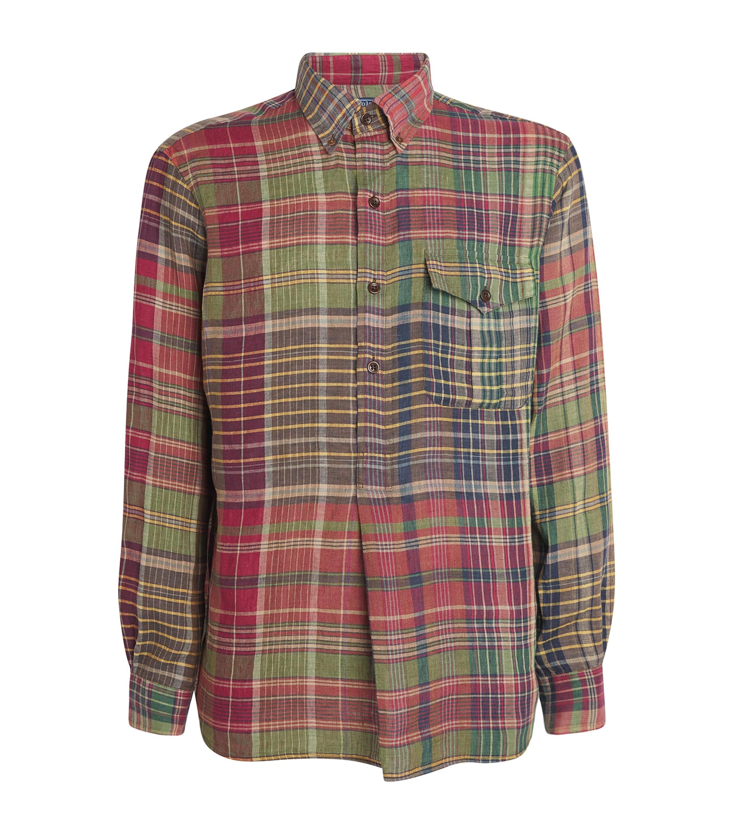 Polo Ralph Lauren Linen Check Half-Placket Shirt by POLO RALPH LAUREN