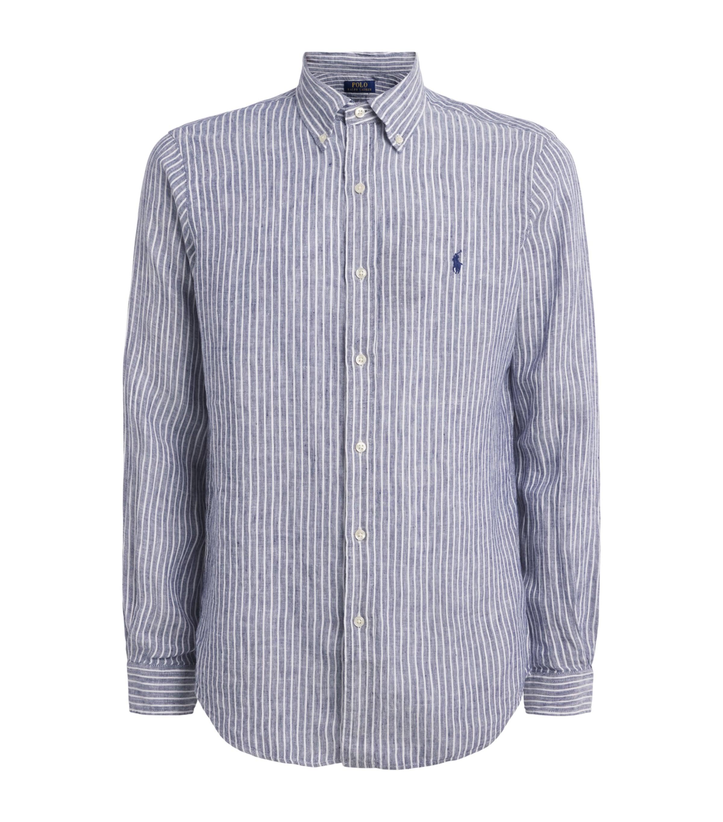 Polo Ralph Lauren Linen Custom-Fit Stripe Shirt by POLO RALPH LAUREN