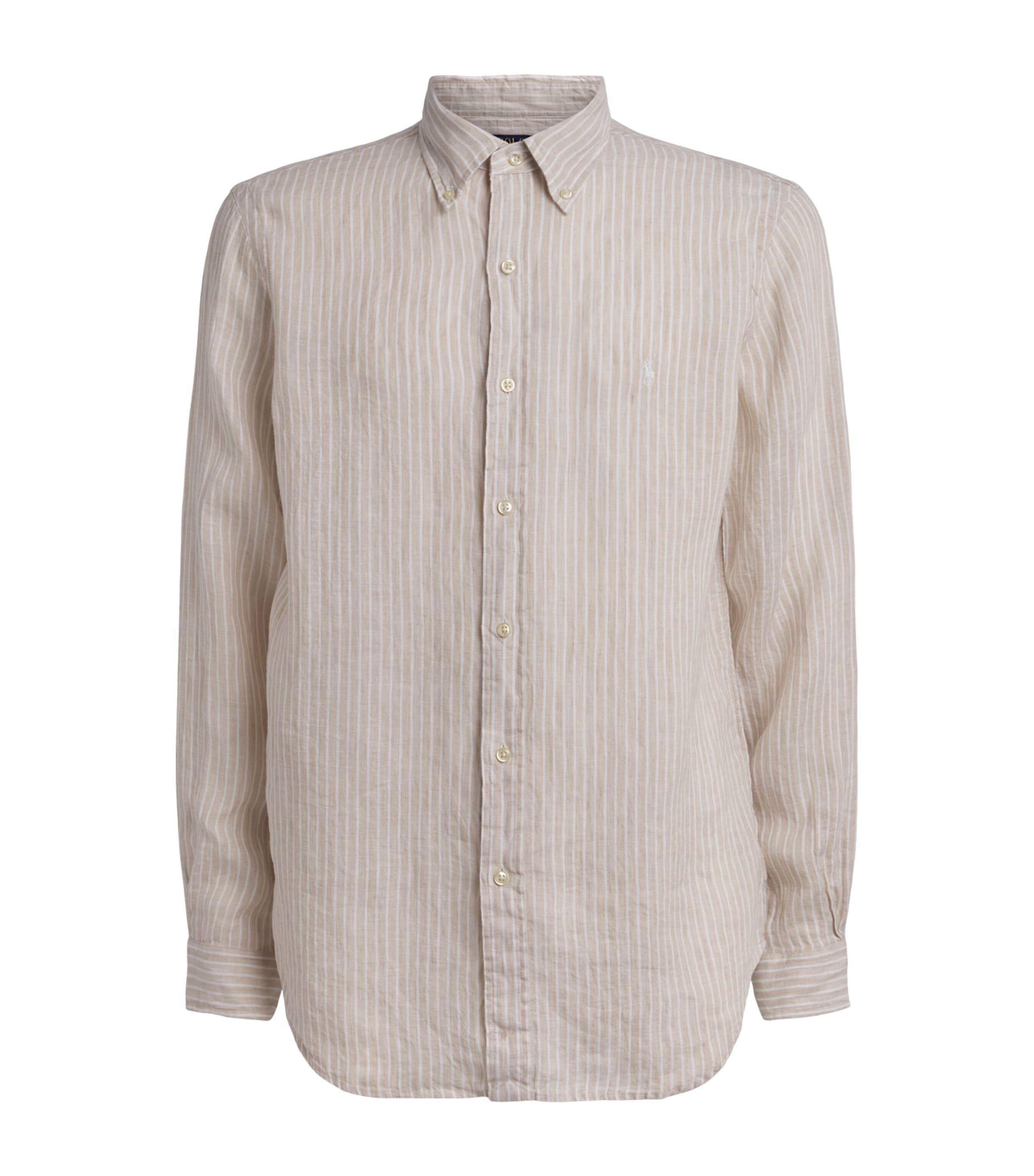 Polo Ralph Lauren Linen Custom-Fit Stripe Shirt by POLO RALPH LAUREN