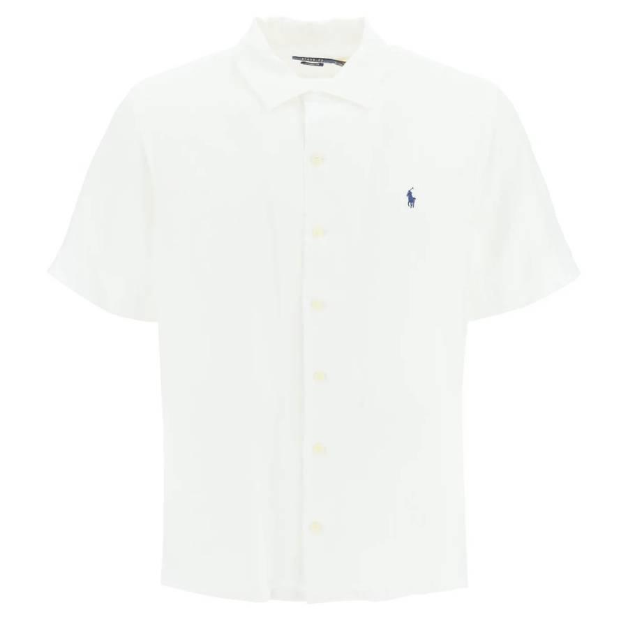 Polo Ralph Lauren Logo Embroidered Dye Linen Shirt by POLO RALPH LAUREN