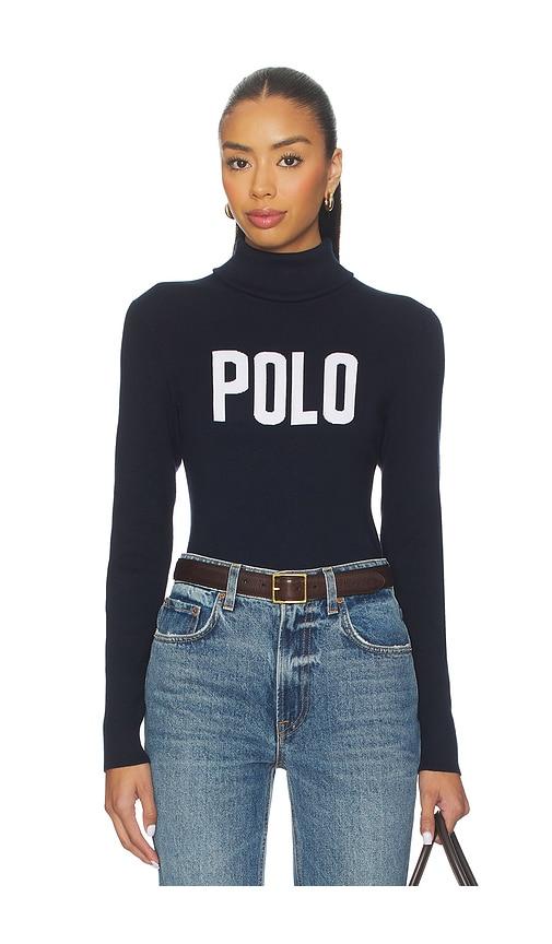 Polo Ralph Lauren Logo Turtleneck Sweater in Navy by POLO RALPH LAUREN