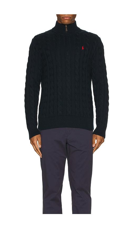 Polo Ralph Lauren Long Sleeve Cotton Cable Knit 1/2 Zip Sweater in Blue by POLO RALPH LAUREN