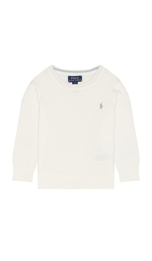 Polo Ralph Lauren Long Sleeve Cotton Cable Knit Crewneck Sweater in White by POLO RALPH LAUREN