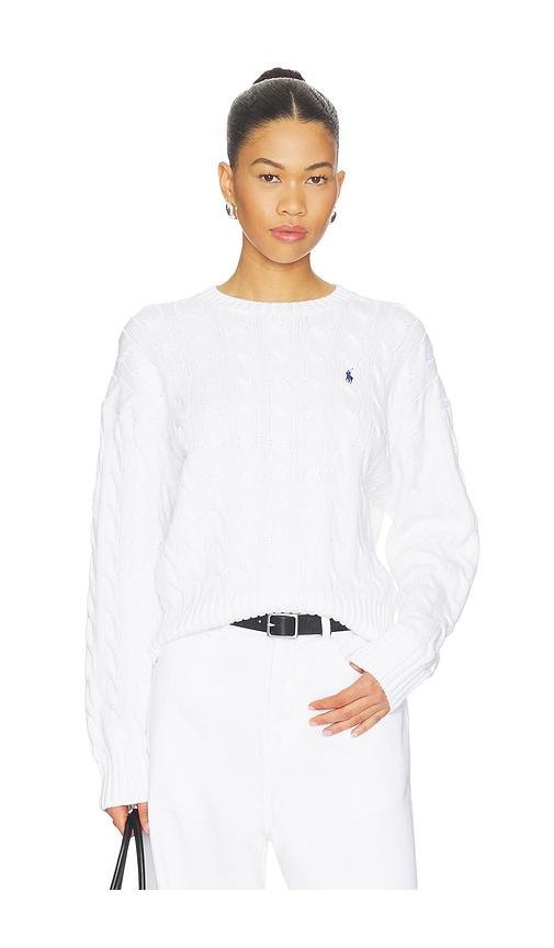 Polo Ralph Lauren Long Sleeve Crew Pullover Sweater in White by POLO RALPH LAUREN