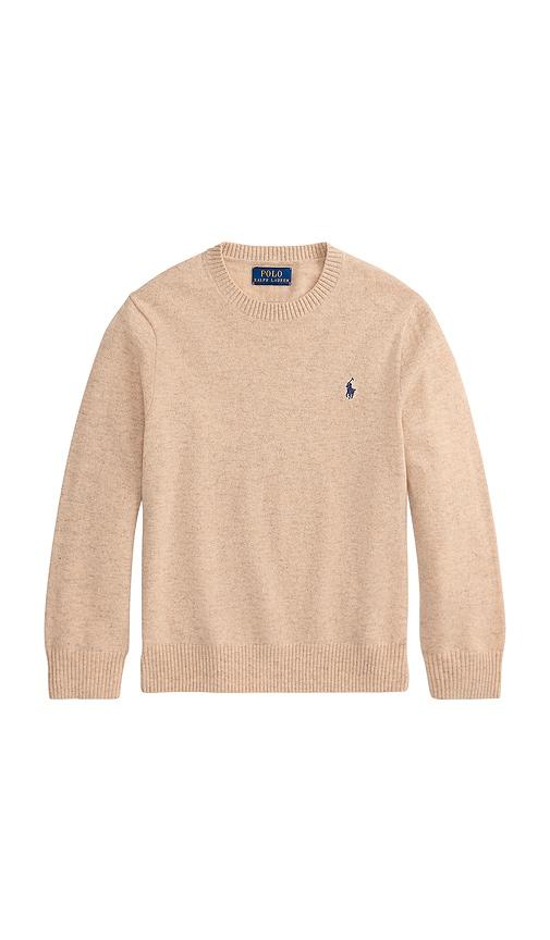 Polo Ralph Lauren Long Sleeve Crewneck Sweater in Beige by POLO RALPH LAUREN