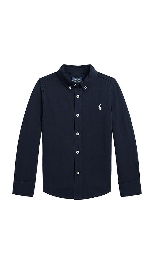 Polo Ralph Lauren Long Sleeve Featherweight Mesh Sport Shirt in Navy by POLO RALPH LAUREN