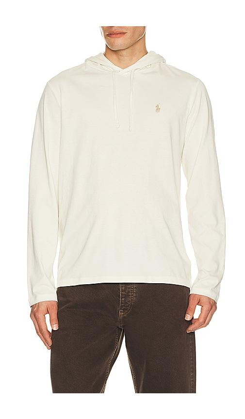 Polo Ralph Lauren Long Sleeve Hooded T-Shirt in Cream by POLO RALPH LAUREN