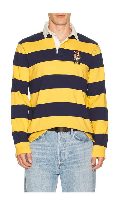 Polo Ralph Lauren Long Sleeve Jersey Knit Society Bear Rugby Shirt in Blue by POLO RALPH LAUREN