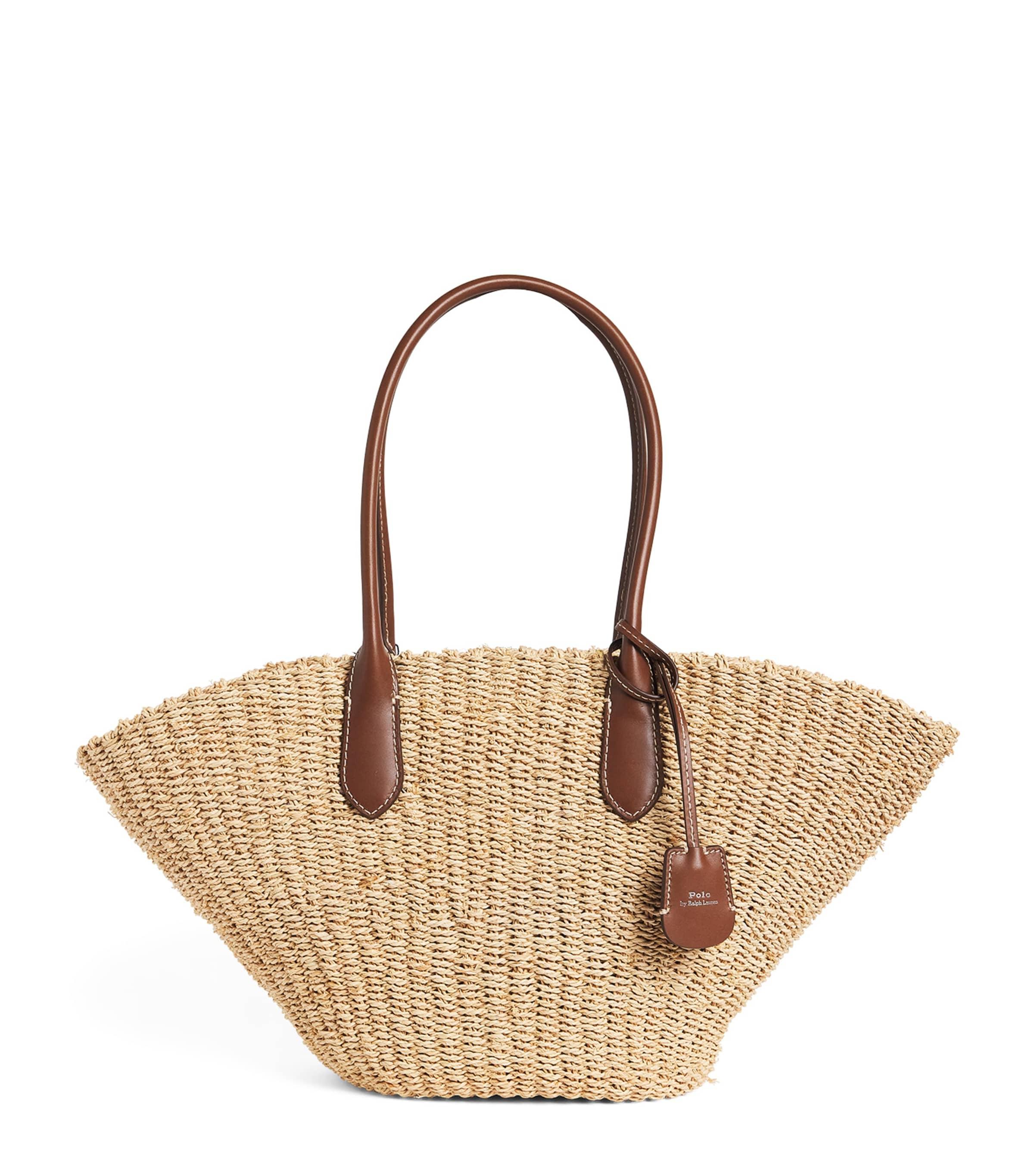 Polo Ralph Lauren Medium Raffia Tote Bag by POLO RALPH LAUREN