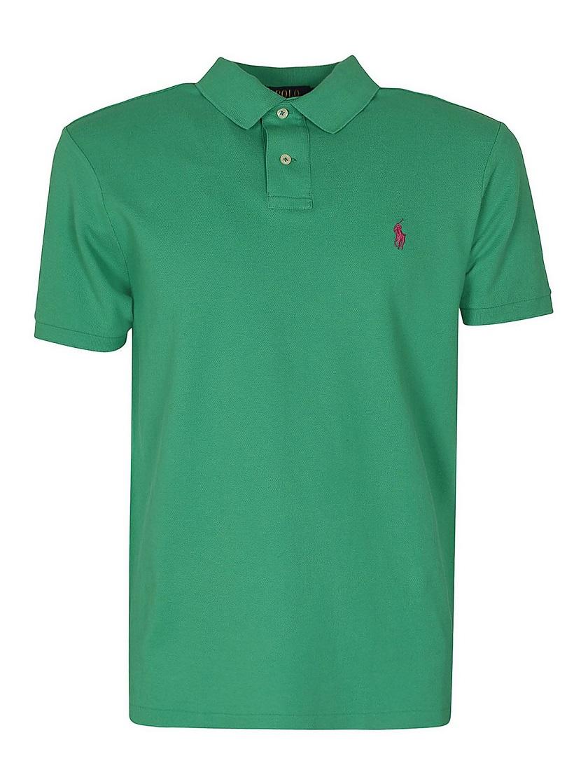 Polo Ralph Lauren Mens Green Embroidered-Logo Short-Sleeve Shirt by POLO RALPH LAUREN