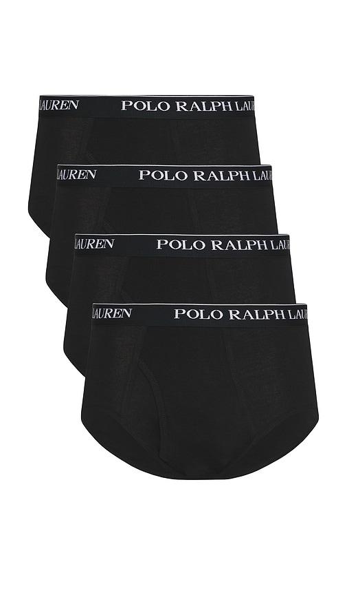 Polo Ralph Lauren Mid Rise Brief 4 Pack in Black by POLO RALPH LAUREN