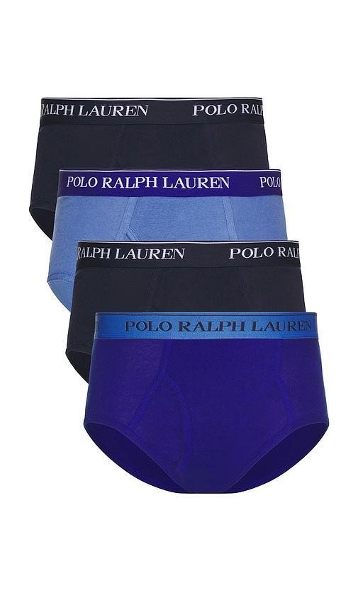 Polo Ralph Lauren Mid Rise Brief 4 Pack in Blue by POLO RALPH LAUREN