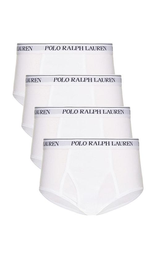 Polo Ralph Lauren Mid Rise Brief 4 Pack in White by POLO RALPH LAUREN