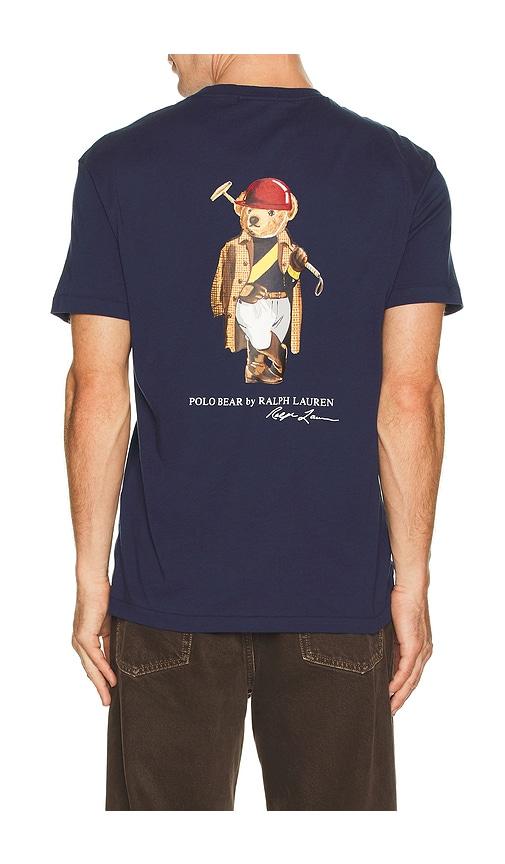 Polo Ralph Lauren Novelty Polo Society Bear Pocket Tee in Blue by POLO RALPH LAUREN