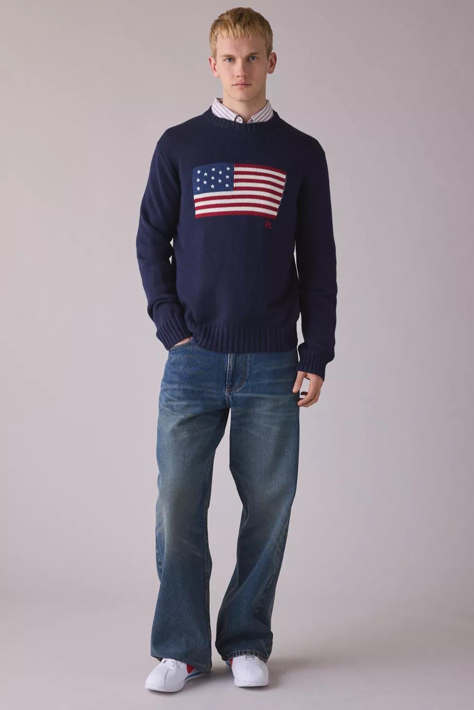 Polo Ralph Lauren Original Flag Crew Neck Sweater by POLO RALPH LAUREN
