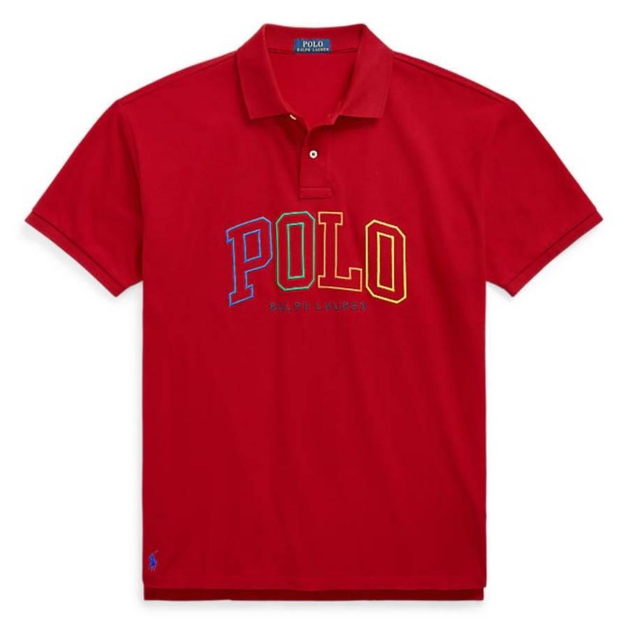 Polo Ralph Lauren Red 20/1 Big Fit Logo Mesh Polo Shirt by POLO RALPH LAUREN
