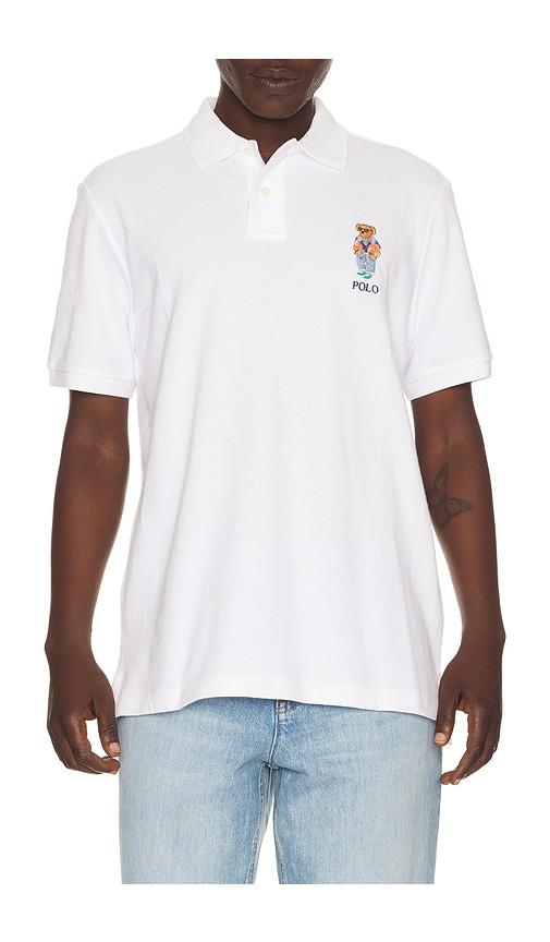Polo Ralph Lauren Short Sleeve Basic Mesh Novelty Summer Bear Polo in White by POLO RALPH LAUREN